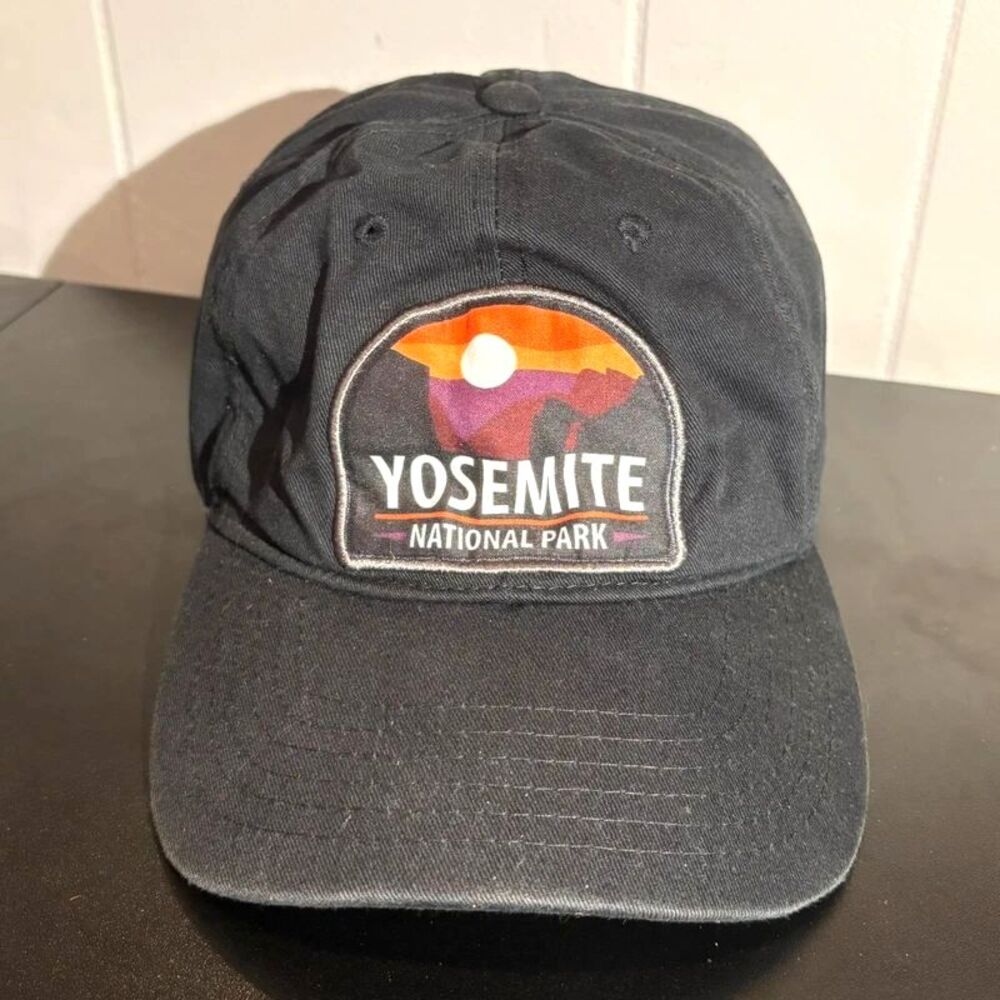 H3 Headwear Yosemite National Park Black Graphic Patch Baseball Cap